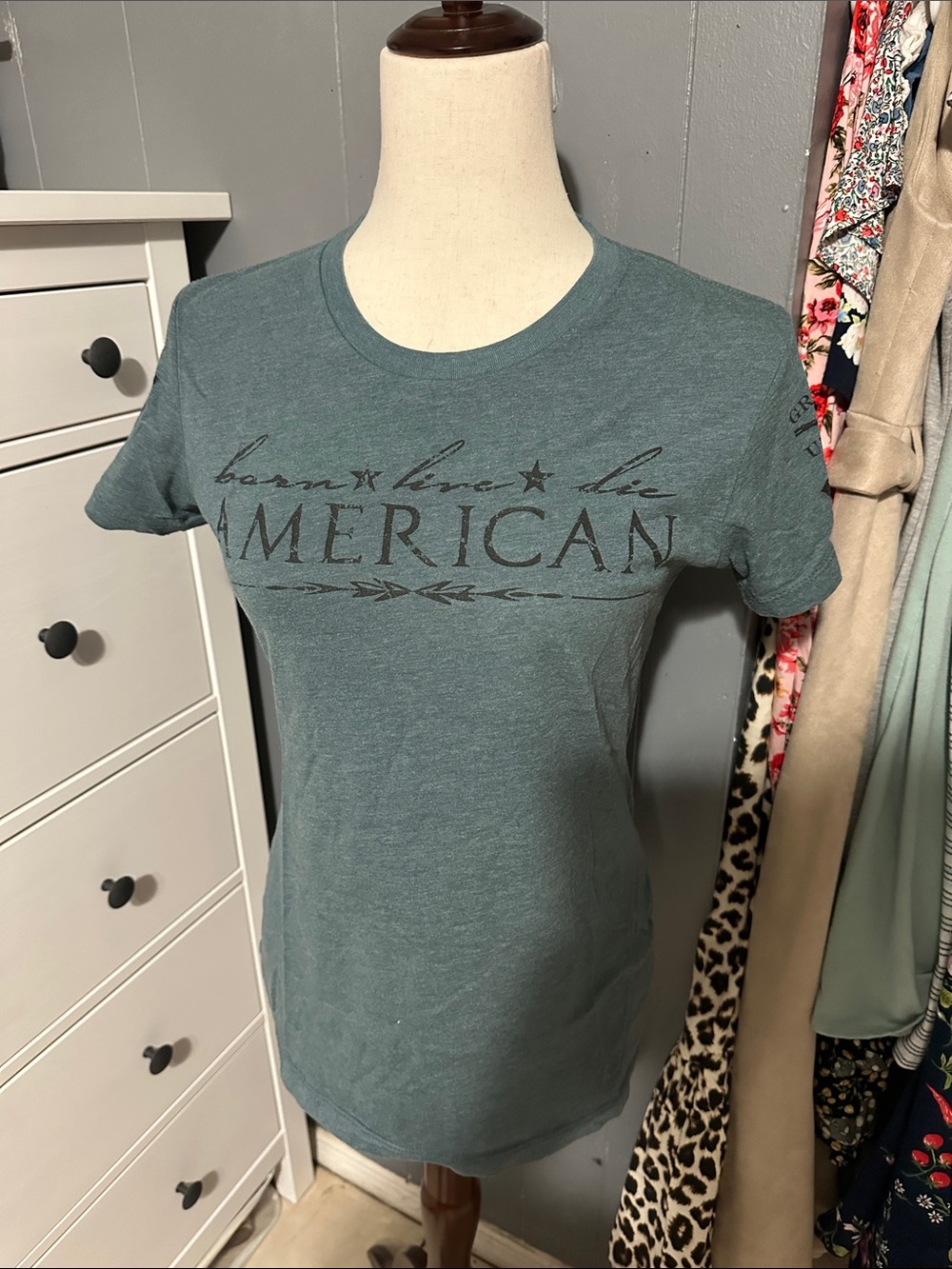 Grunt Style Women's Short Sleeve Tee in Teal with Black Graphic